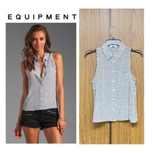Equipment Silk Star Print Blouse Top Sleeveless